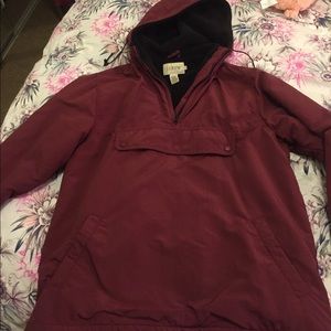 J. Crew maroon fleece lined windbreaker pullover